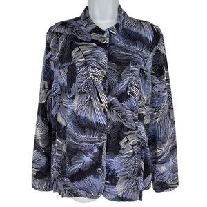 Chico's Long Sleeve Mandarin Collar Button Front Jacket Women's Size 3 US XL